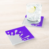 Electric Indigo Blue Glasuntersetzer (Schrägansicht)