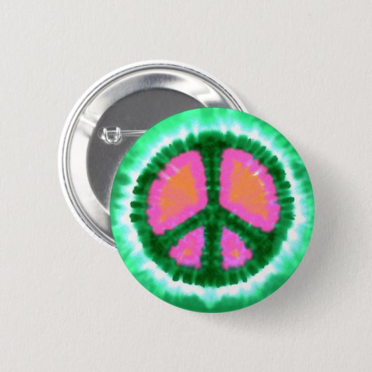 Electric Krawatte-Dye Peace Sign Button (Vorne & Hinten)