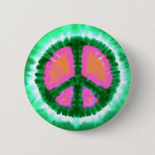 Electric Krawatte-Dye Peace Sign Button