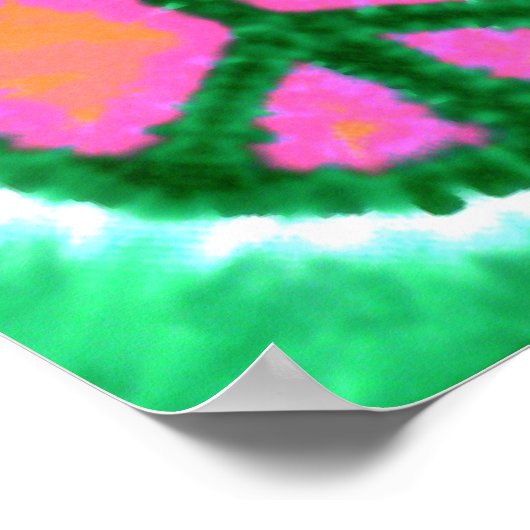 Electric Krawatte-Dye Peace Sign Poster (Ecke)