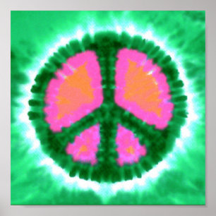 Electric Krawatte-Dye Peace Sign Poster