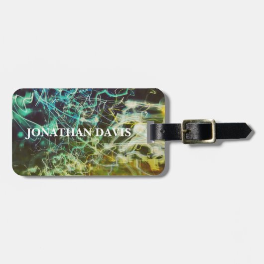 Electric Light Lines Gradient Abstract. Gepäckanhänger (Vorderseite horizontal)