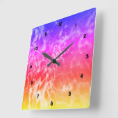 Electric Light Lines Gradient Abstract Modern. Quadratische Wanduhr (Winkel)