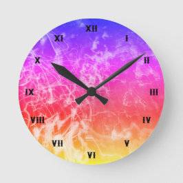 Electric Light Lines Gradient Abstract Modern. Runde Wanduhr