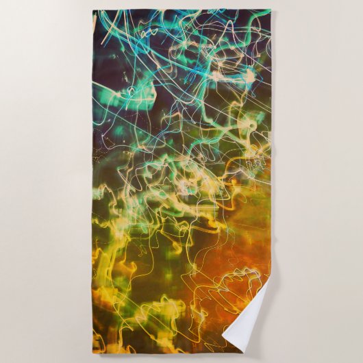 Electric Light Lines Gradient Abstract. Strandtuch (Vorderseite)