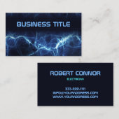 Electric Lightning Electrician Business Card Visitenkarte (Vorne/Hinten)