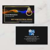 Electric Lightning Gold Electrical Circuit Frame Visitenkarte (Vorne/Hinten)