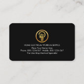 Electric Lightning Powers Electrician Visitenkarte (Rückseite)