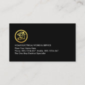 Electric Lightning Powers Letter-e Electrical Visitenkarte (Rückseite)