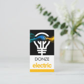 Electric Lightning Wave Powers Bulb Visitenkarte (Stehend Vorderseite)