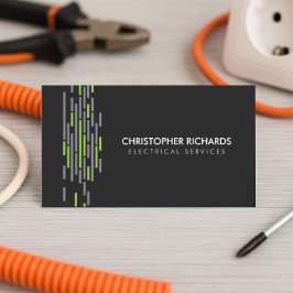 Electric Lights Green Electrician Business Card Visitenkarte