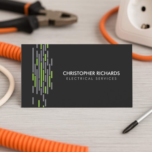 Electric Lights Green Electrician Business Card Visitenkarte