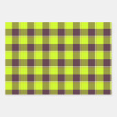 Electric Lime and Livid Brown Plaid Geschenkpapier Set (Vorderseite 2)