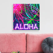 Electric Luau Tropical Night Neon Aloha Leinwanddruck (Insitu (Wohnzimmer))