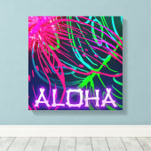 Electric Luau Tropical Night Neon Aloha Leinwanddruck (Insitu (Holzboden))