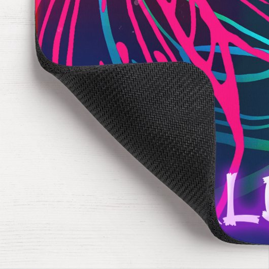 Electric Luau Tropical Night Neon Aloha Paradise Mousepad (Ecke)