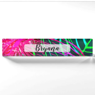 Electric Luau Tropical Night Neon Aloha Paradise Namensplakette