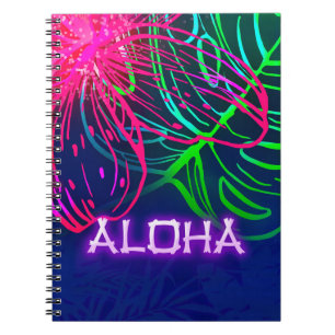 Electric Luau Tropical Night Neon Aloha Paradise Notizblock