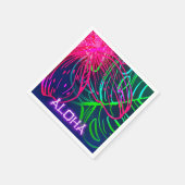 Electric Luau Tropical Night Neon Aloha Party Serviette (Ecke)