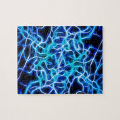 Electric Neon Aqua Blue Aquamarin Lightning Puzzle (Horizontal)