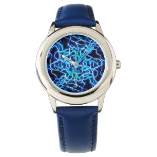 Electric Neon Blue Tesla Coil Lightning Armbanduhr