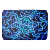 Electric Neon Blue Tesla Coil Lightning Badematte (Vorderseite)