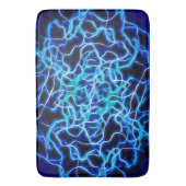 Electric Neon Blue Tesla Coil Lightning Badematte (Vorderseite Vertikal)