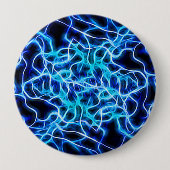 Electric Neon Blue Tesla Coil Lightning Button (Vorderseite)