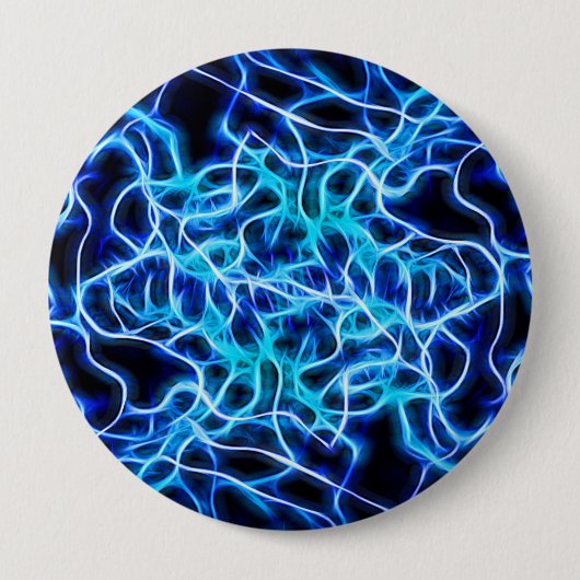 Electric Neon Blue Tesla Coil Lightning Button (Vorderseite)