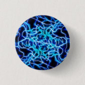 Electric Neon Blue Tesla Coil Lightning Button (Vorderseite)