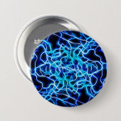 Electric Neon Blue Tesla Coil Lightning Button (Vorne & Hinten)