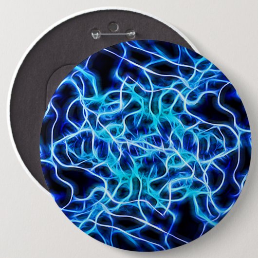 Electric Neon Blue Tesla Coil Lightning Button (Vorne & Hinten)