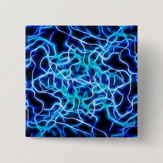 Electric Neon Blue Tesla Coil Lightning Button (Vorderseite)