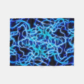 Electric Neon Blue Tesla Coil Lightning Fleecedecke (Vorderseite (Horizontal))