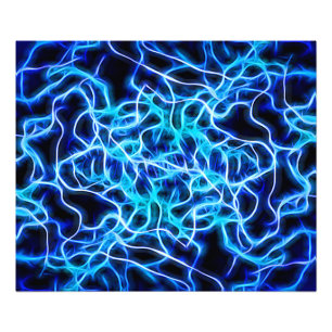 Electric Neon Blue Tesla Coil Lightning Fotodruck