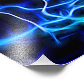 Electric Neon Blue Tesla Coil Lightning Fotodruck (Ecke)
