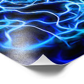 Electric Neon Blue Tesla Coil Lightning Fotodruck (Ecke)