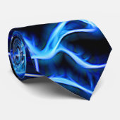 Electric Neon Blue Tesla Coil Lightning Krawatte (Gerollt)