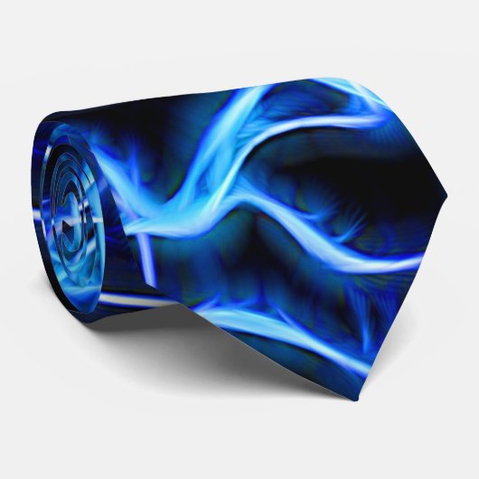 Electric Neon Blue Tesla Coil Lightning Krawatte (Gerollt)