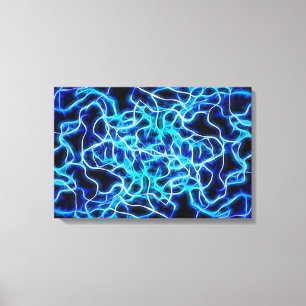Electric Neon Blue Tesla Coil Lightning Leinwanddruck
