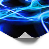 Electric Neon Blue Tesla Coil Lightning Poster (Ecke)