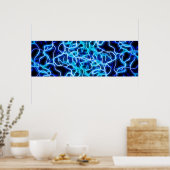 Electric Neon Blue Tesla Coil Lightning Poster (Küche)