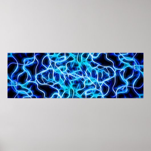 Electric Neon Blue Tesla Coil Lightning Poster (Vorne)