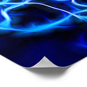 Electric Neon Blue Tesla Coil Lightning Poster (Ecke)