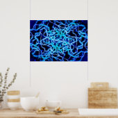 Electric Neon Blue Tesla Coil Lightning Poster (Küche)