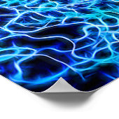 Electric Neon Blue Tesla Coil Lightning Poster (Ecke)