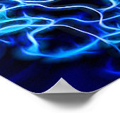 Electric Neon Blue Tesla Coil Lightning Poster (Ecke)