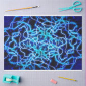Electric Neon Blue Tesla Coil Lightning Seidenpapier (Basteln)