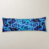 Electric Neon Blue Tesla Coil Lightning Seitenschläferkissen (Rückseite)