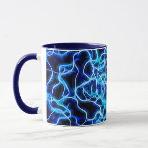 Electric Neon Blue Tesla Coil Lightning Tasse